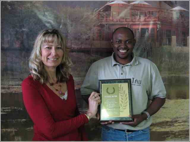 Business Britain Award 2007 Award for International Business Toursim Destination Renate Oostmeijer and Ben Molotsi