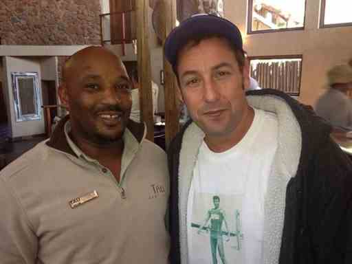Tumi Senne and Adam Sandler